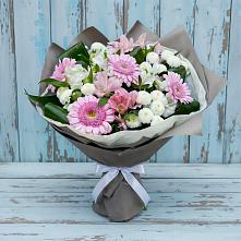 Букет цветов из:  Герберы, Альстромерии и Хризантемы #REPLACE_PRED# Мельчевке
