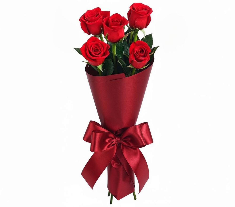 Букет 5 Красных роз Эдлесс Лав в Мельчевке