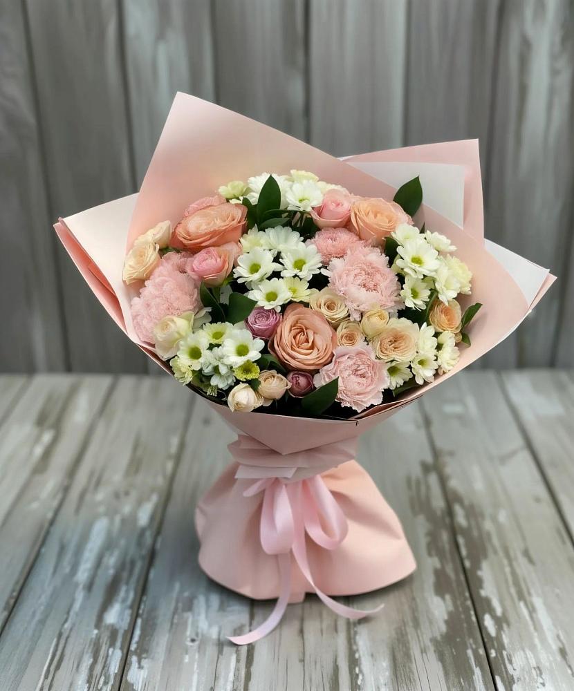 Букет цветов из: Гвоздики, Розы и Хризантемы в Мельчевке