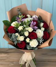 Букет цветов из:  Розы и Альстромерии #REPLACE_PRED# Мельчевке