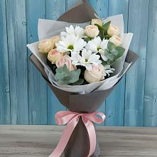 Букет цветов из:  Хризантемы и Розы в Мельчевке