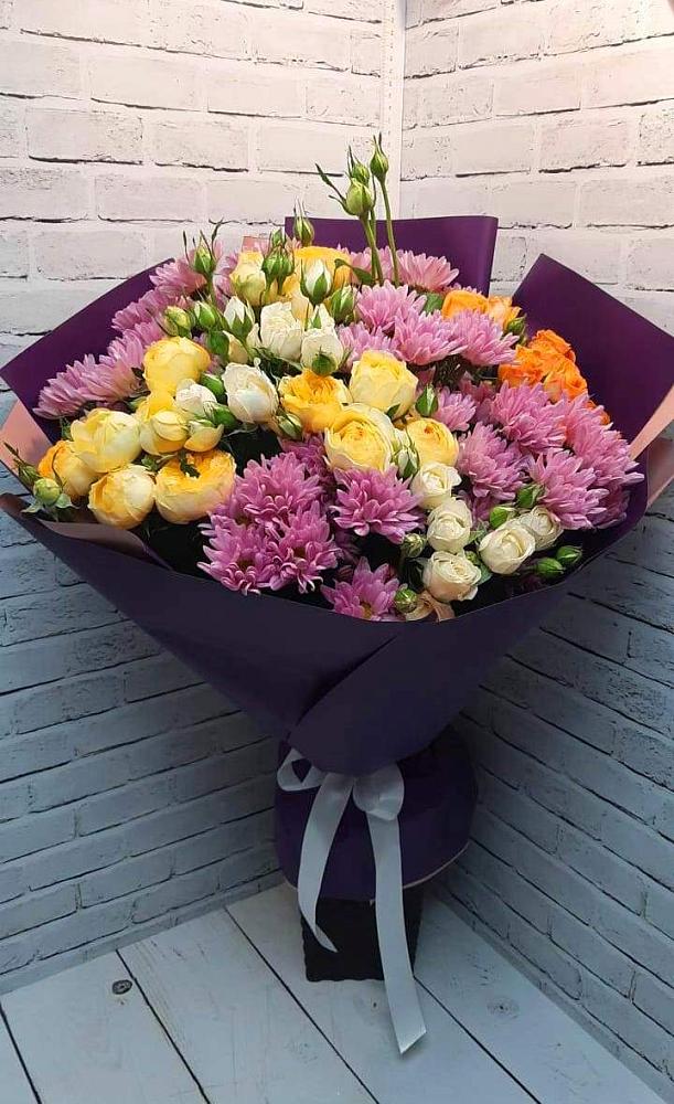 Букет цветов из: Хризантемы и Розы в Мельчевке
