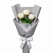 Букет 3 белые розы в Мельчевке