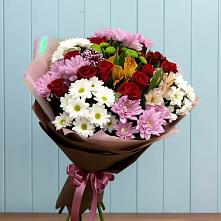 Букет цветов из:  Розы, Хризантемы и Альстромерии в Мельчевке