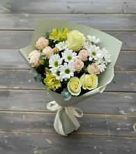 Букет цветов из:  Альстромерии, Розы и Хризантемы в Мельчевке