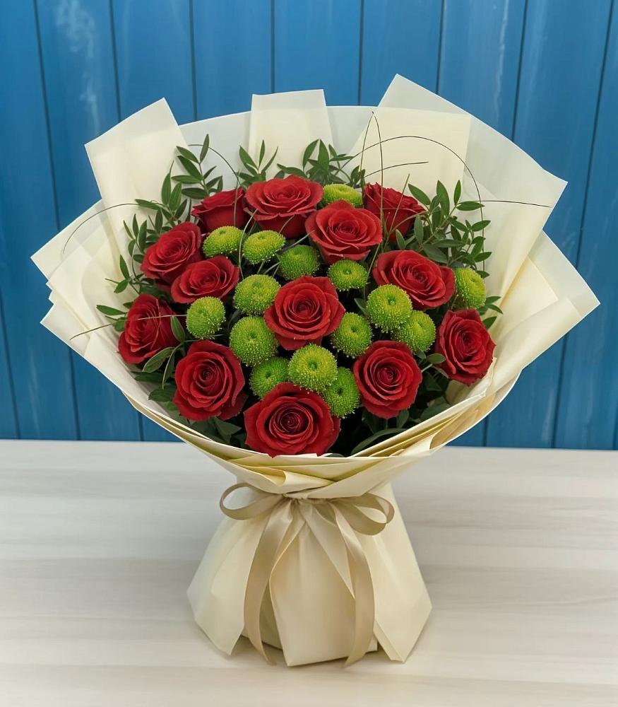 Букет цветов из: Розы и Хризантемы в Мельчевке