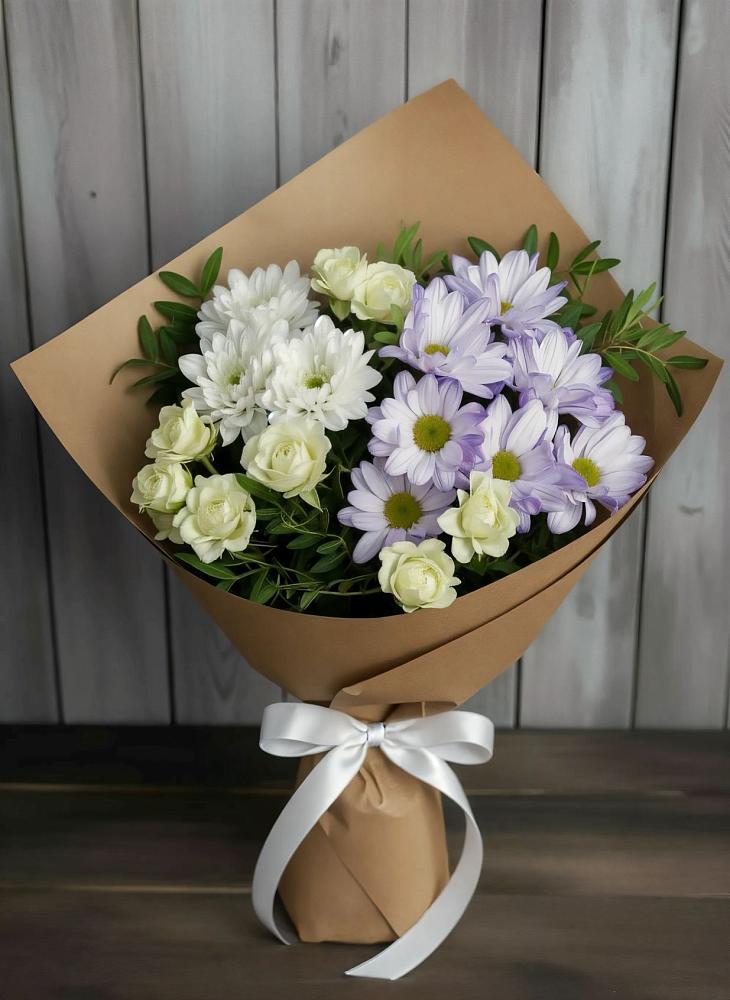 Букет цветов из: Хризантемы и Розы в Мельчевке